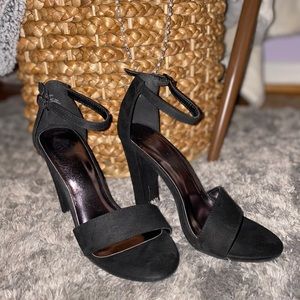 Black one strap high heels